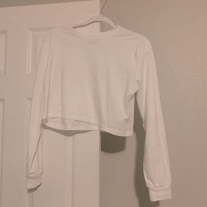 white cropped long sleeve
